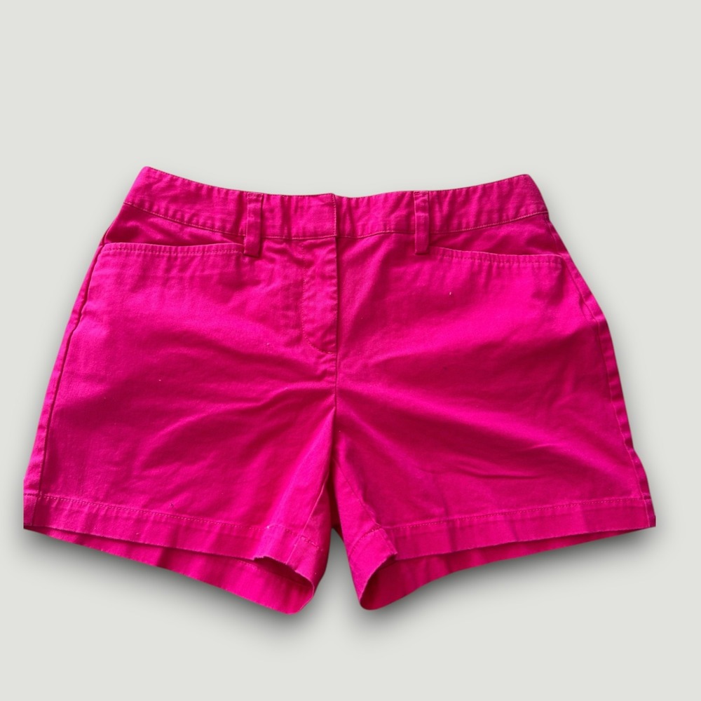 Lands' End Womens Shorts Pink 6P Chino Petite Mid Rise Casual Summer Coastal